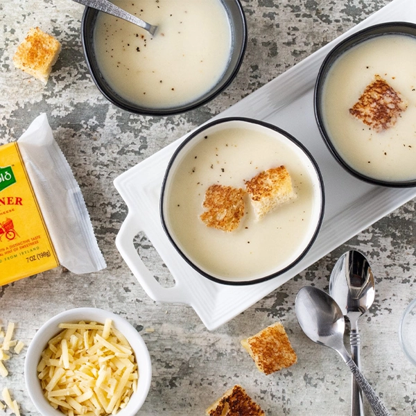 Cauliflower Soup with Dubliner Cheese Crouton